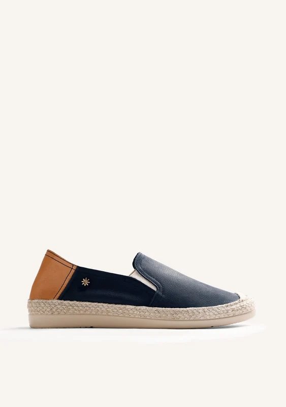 BLUE LEATHER ESPADRILLES 44