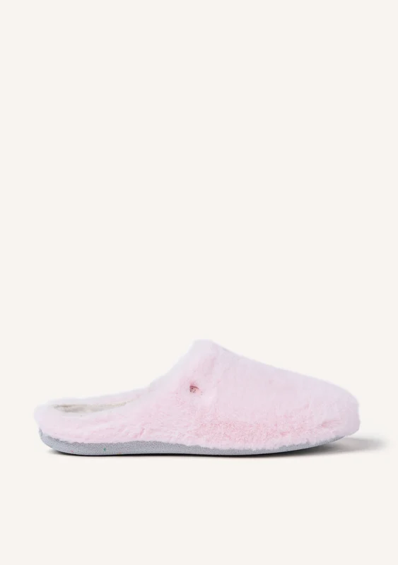 PINK FUR HOUSE SLIPPERS 39