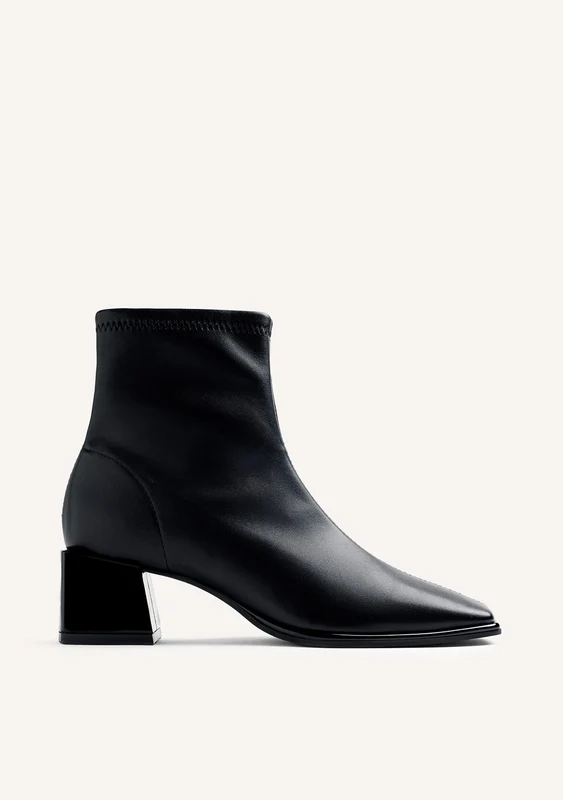 BLACK ELASTIC ANKLE BOOTS 42