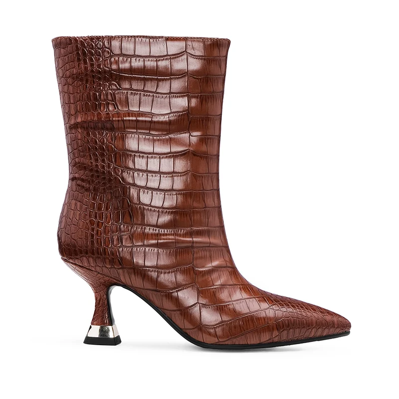 Bota Salto Alto Mulher Camel 40
