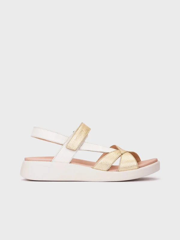 WONDERS Sandalo Con Zeppa Donna - C-6552 Platino/Off White 40