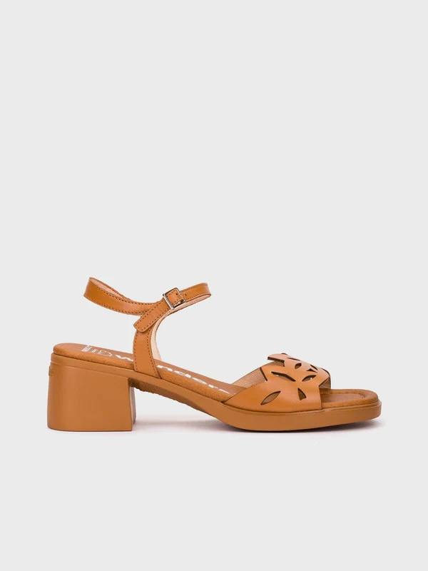 WONDERS Sandalo Tacco Medio Donna - D-2301 Cuoio 36