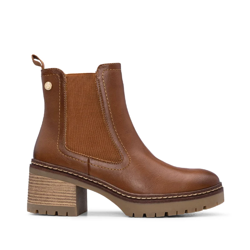 Botim Salto Médio Mulher Camel 35