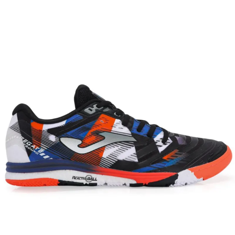Chuteira Joma Futsal Regate Rebound Preto Laranja e Azul