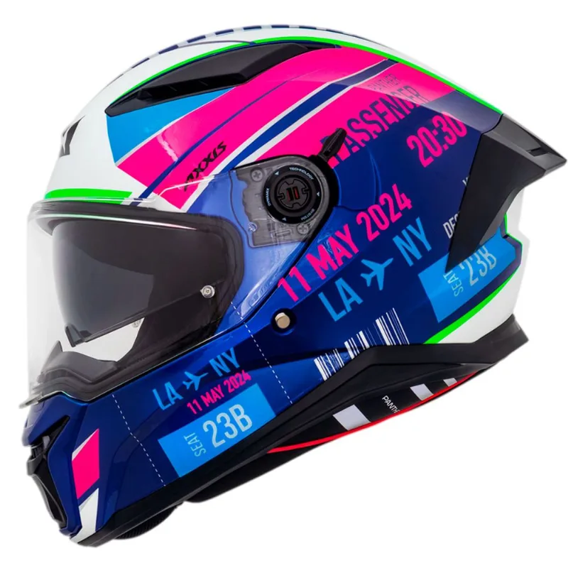 Capacete Axxis Panther SV Passenger Azul Rosa C8 58