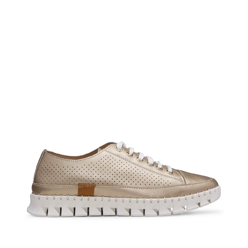 Sapatilha Casual Pele Mulher Dourado 39
