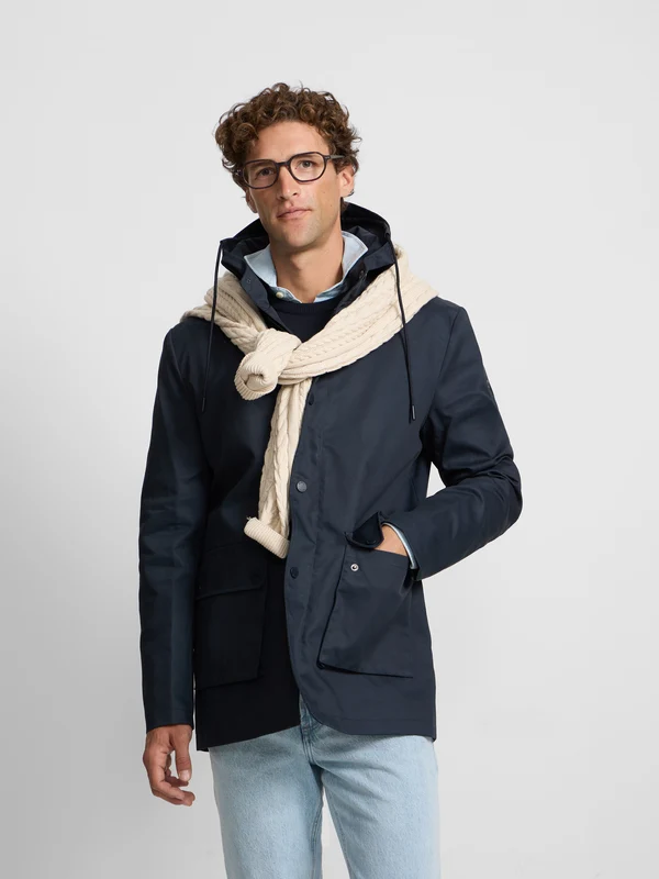 Parka bolsillos azul marino S / AZUL MARINO