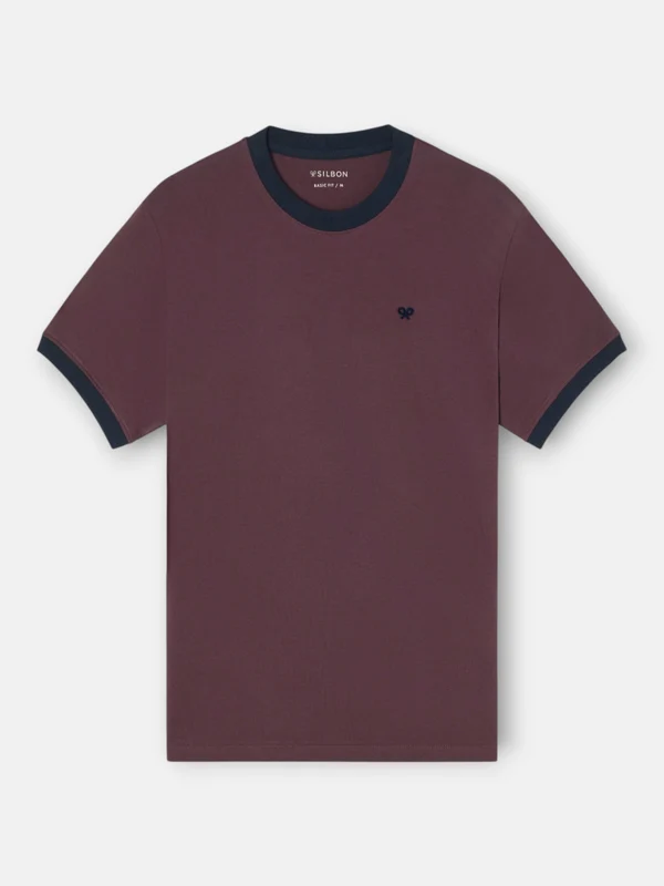 Camiseta ribs contraste rizo burdeos 4XL / BURDEOS