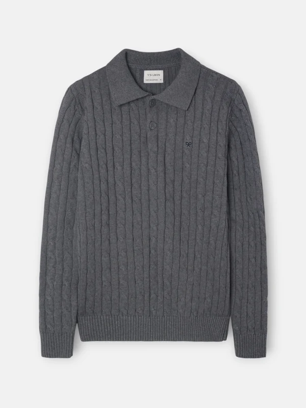 Jersey cuello polo ochos gris 5XL / GRIS
