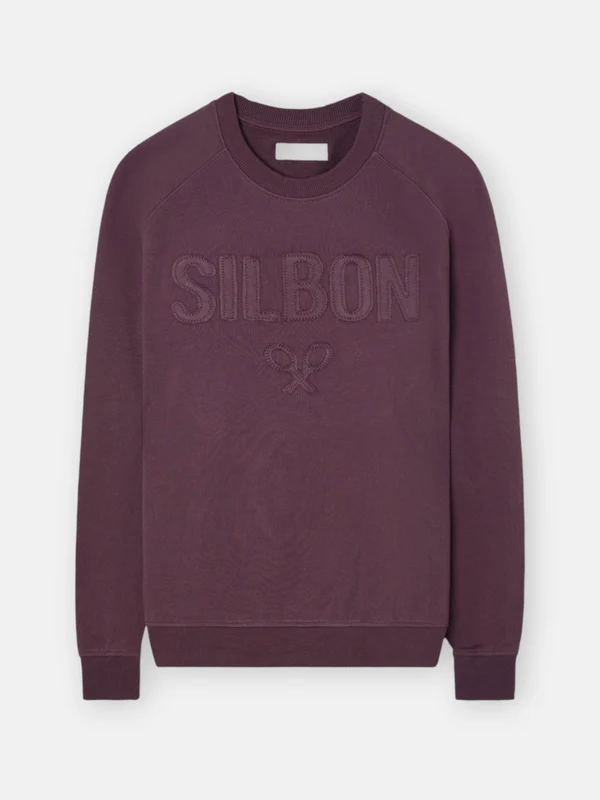 Sudadera ranglan silbon patch burdeos XS / BURDEOS