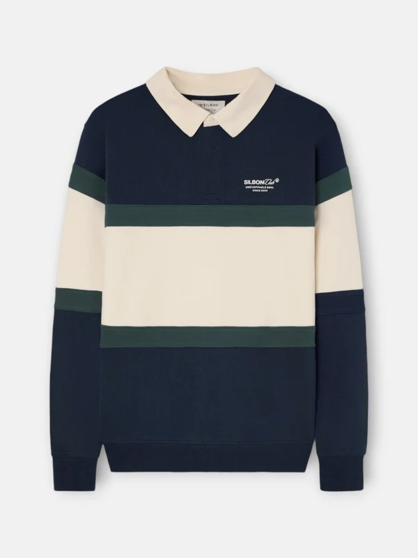 Sudadera cuello polo silbon club azul marino XXXL / AZUL MARINO