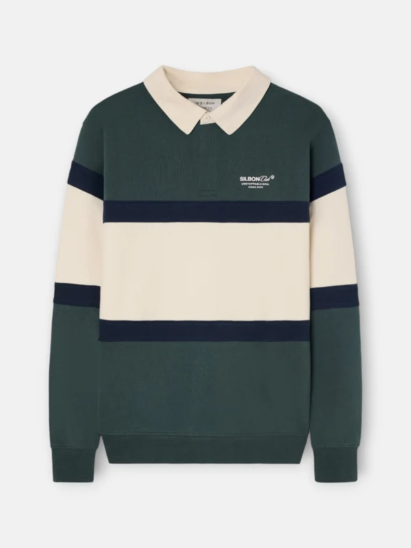 Sudadera cuello polo silbon club verde oscuro XXXL / VERDE