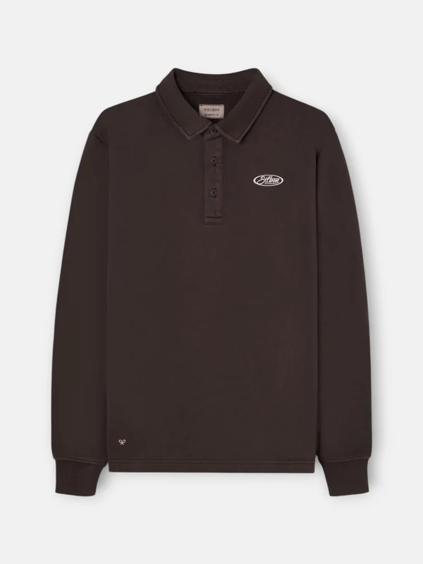 Sudadera cuello polo desgastada marron 5XL / MARRÓN