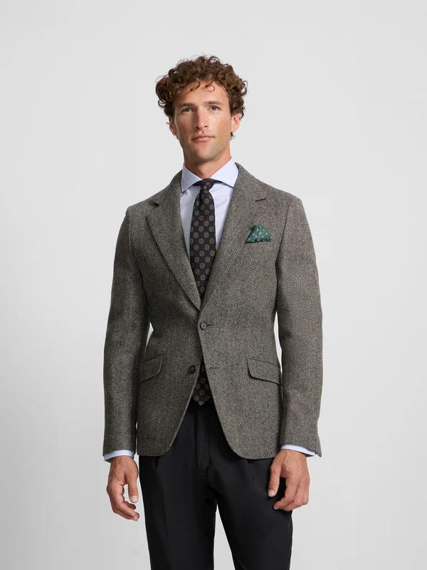Americana espiga gris 58 / GRIS