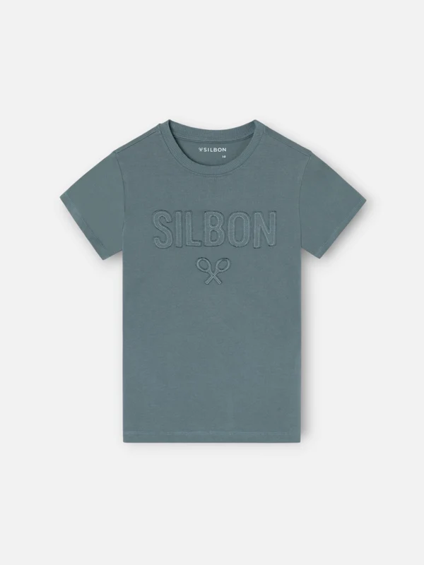 Camiseta kids silbon patch tono verde oscuro 10 / VERDE