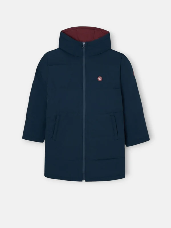 Abrigo largo acolchado kids reversible bicolor 10 / AZUL
