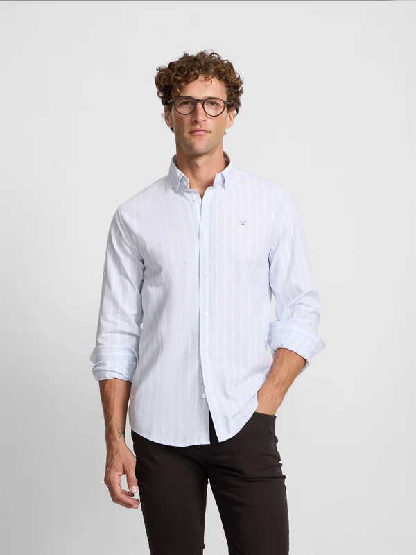 Camisa sport oxford raya ancha celeste XXXL / AZUL