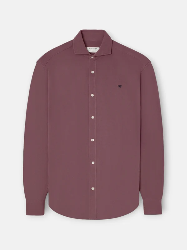Camisa sport pique burdeos M / BURDEOS