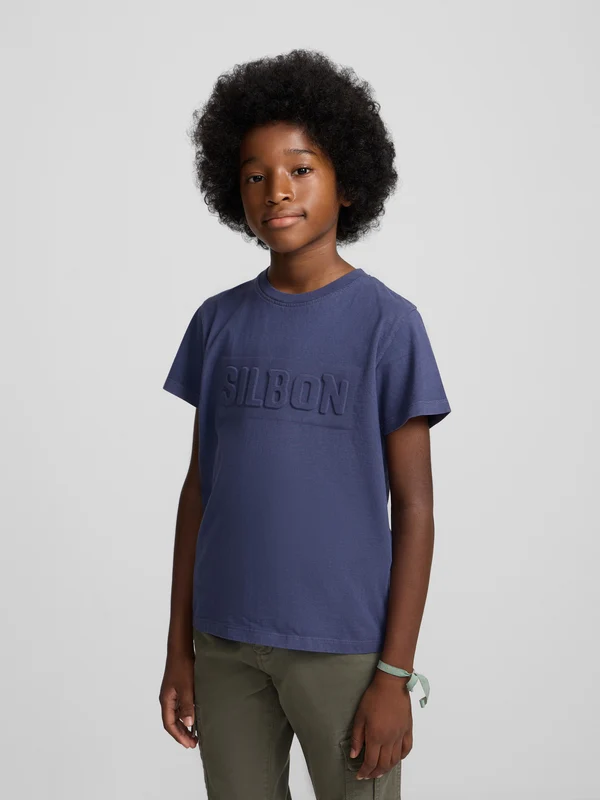 Camiseta kids garment dye indigo 12 / AZUL