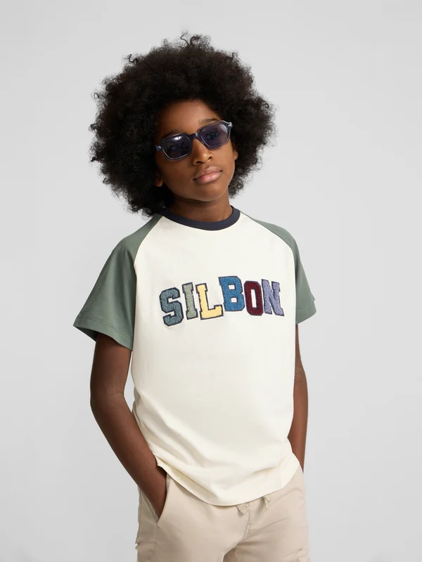 Camiseta kids ranglan varsity verde oscuro 14 / VERDE