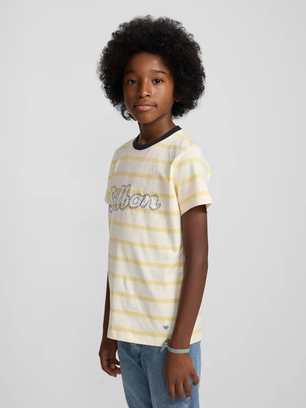 Camiseta kids raya fina stitching amarilla 12 / AMARILLO