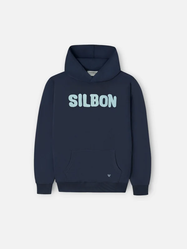 Sudadera kids capucha parche contraste azul marino 14 / AZUL MARINO