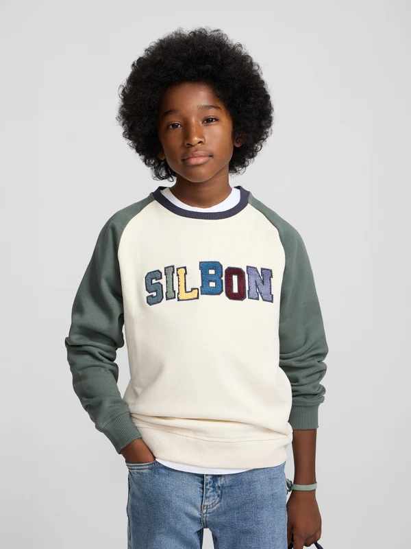 Sudadera kids ranglan varsity verde 12 / VERDE