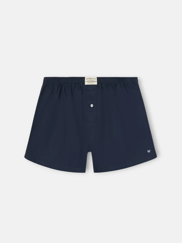 Calzoncillo liso minilogo azul marino S / AZUL MARINO