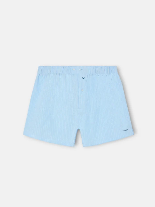 Calzoncillo rayas azul celeste M / AZUL