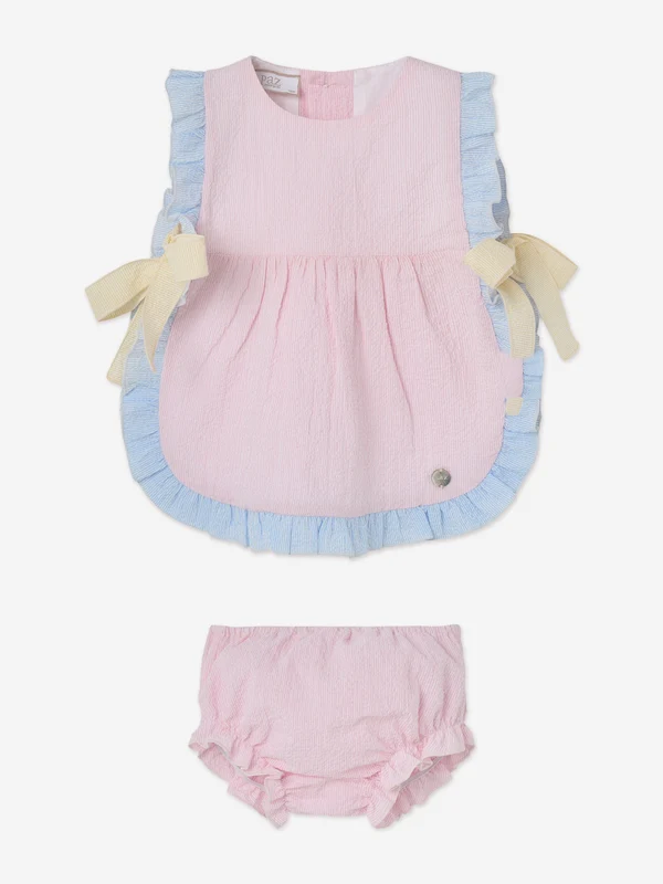 Paz Rodriguez Baby Girls Cotton Dress with Knickers in Pink Pink / 12 Mths
