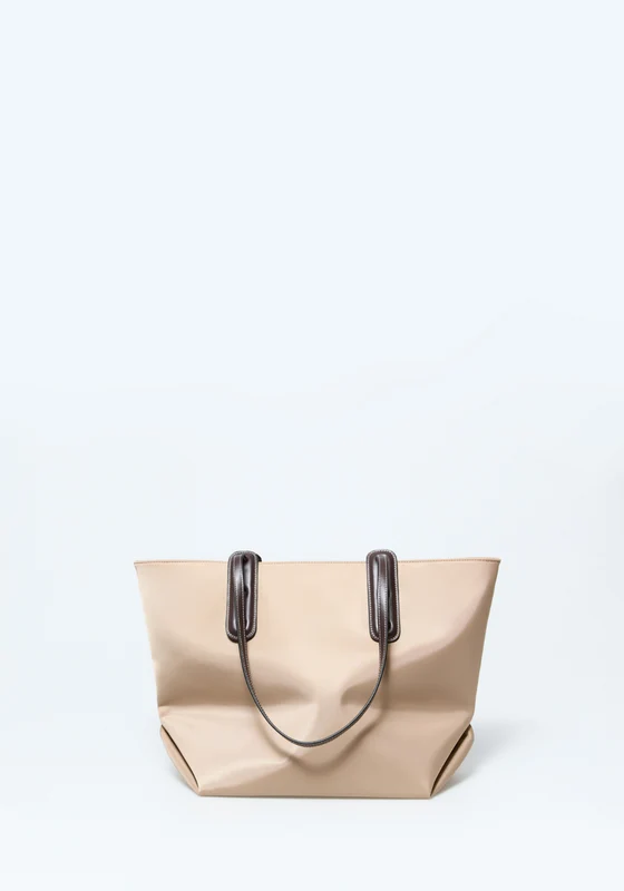 Nylon Shopper Bag - Brown Camel / -