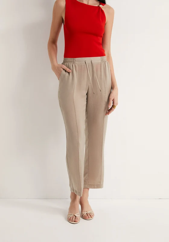 Elastic Loose Fit Trousers - Grey Stone / S
