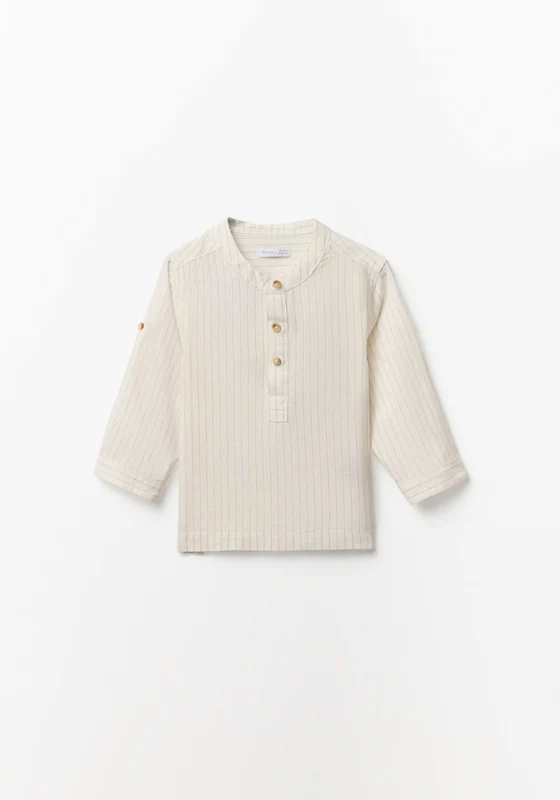 Striped Linen Shirt - Beige Beige / 18m