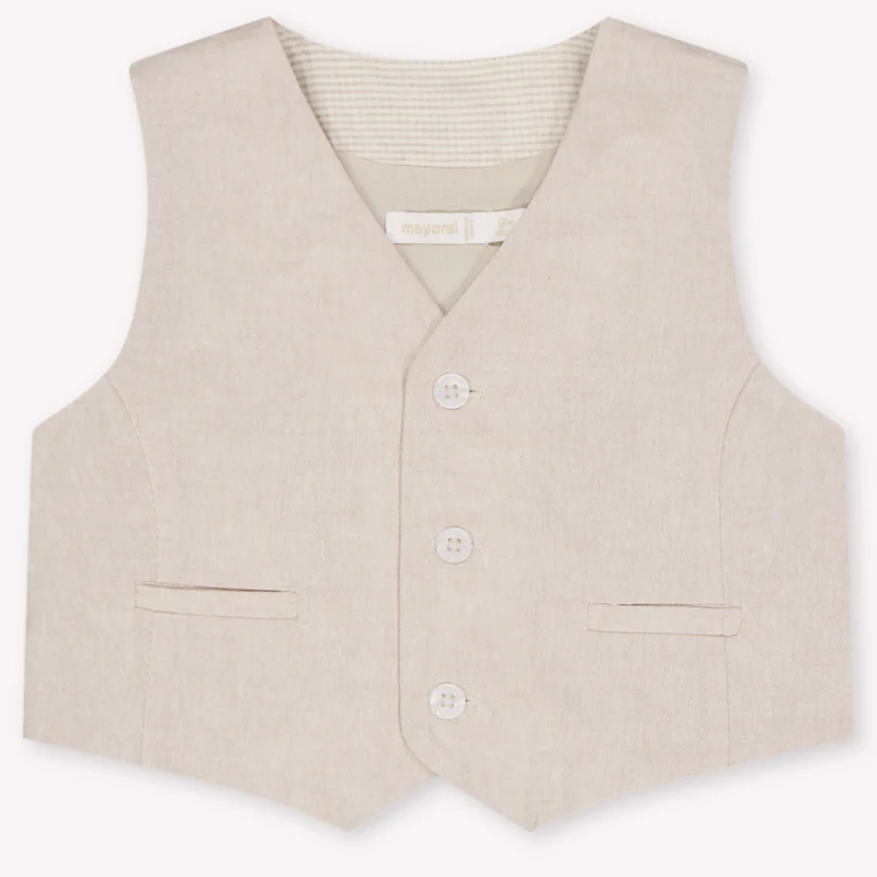 Mayoral Baby Jongens Vest In Licht Beige 6 Maanden