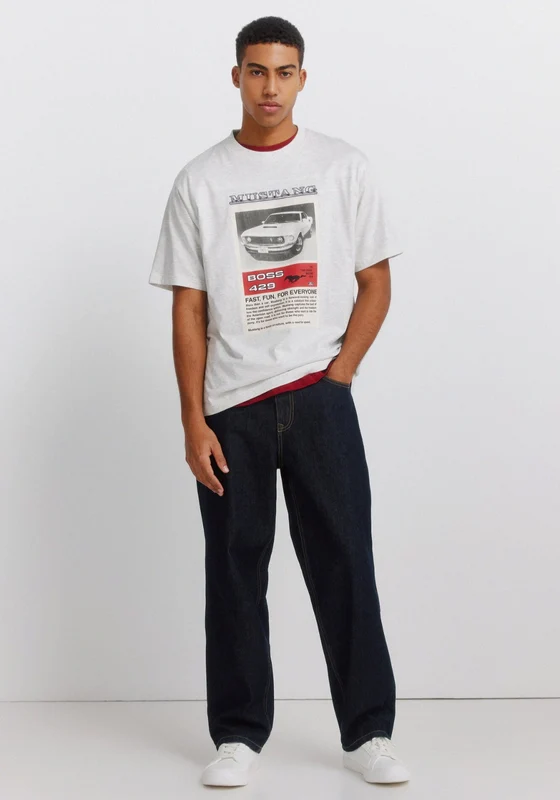 Mustang T-Shirt - Grey / Silver Light Grey/silver / L