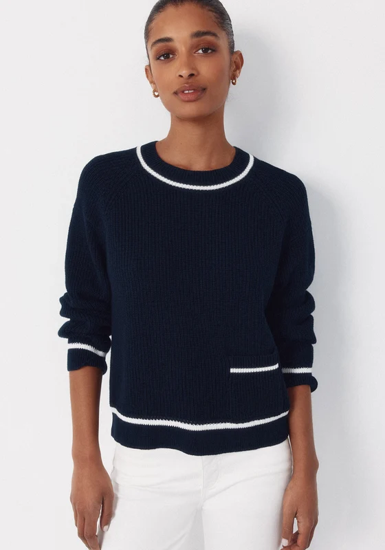 Contrast Combination Jumper - Navy Navy / M