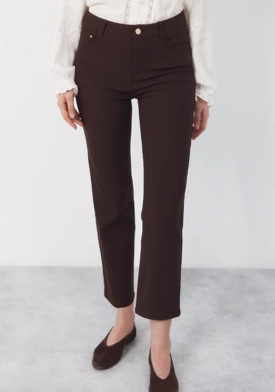 Skinny Trousers With Zips - Medium Brown Medium Brown / 38