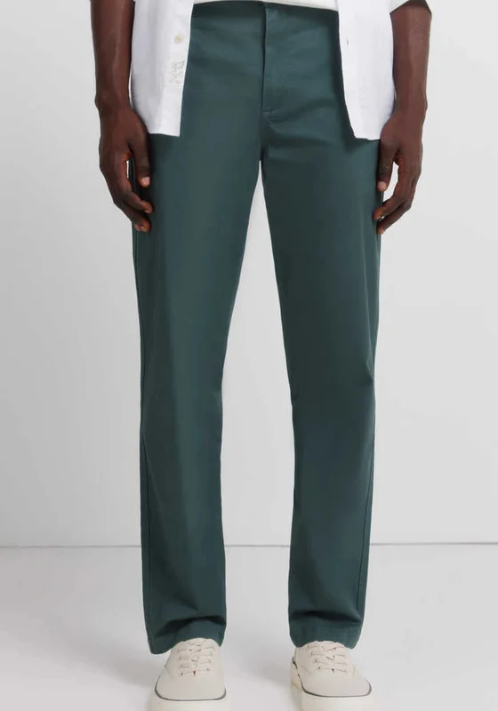 Slim Fit Cotton Chinos - Medium Blue Turquoise / 44