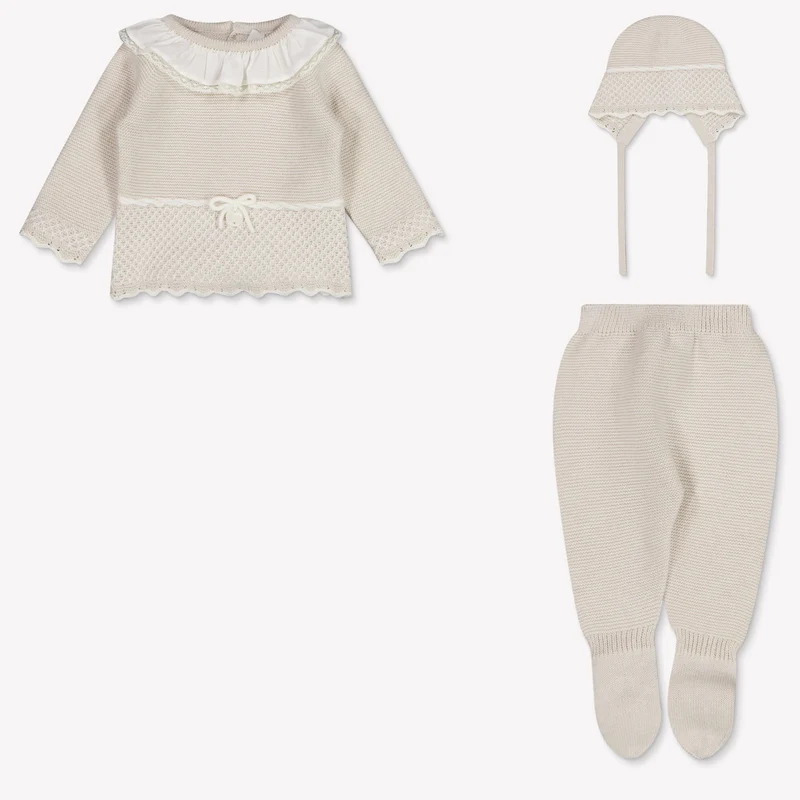 Martin Aranda Baby Meisjes Setje In Beige 0 Maanden