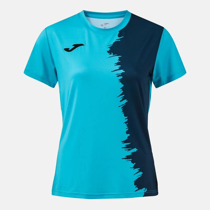 Joma Picasho City Women's Short Sleeve Shirt Turquoise Fluor/Dark Navy / M