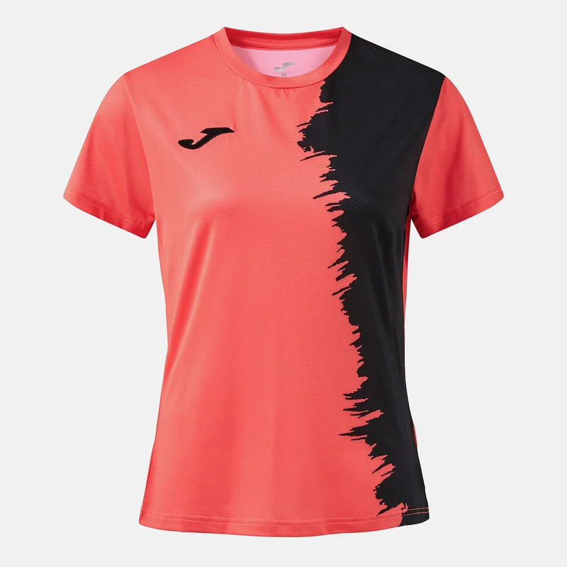 Joma Picasho City Women's Short Sleeve Shirt Dark Orange Fluor/Black / 2XS