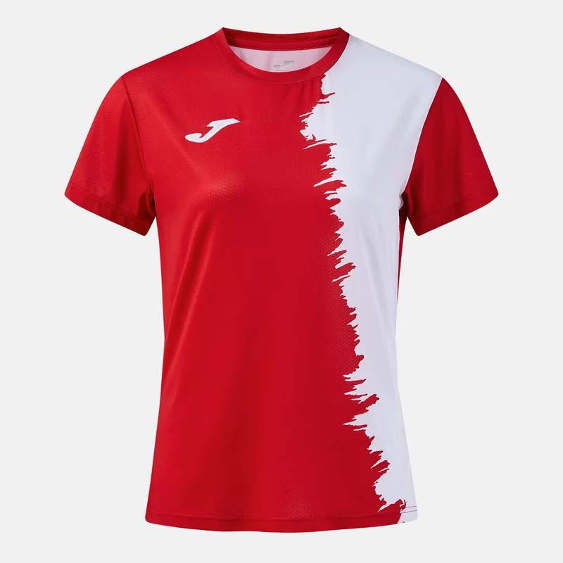 Joma Picasho City Women's Short Sleeve Shirt Red/White / 2XL