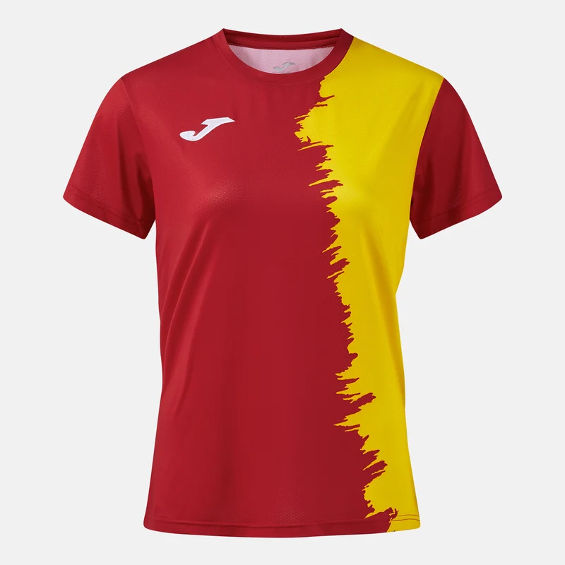Joma Picasho City Women's Short Sleeve Shirt Red/Yellow / 2XL