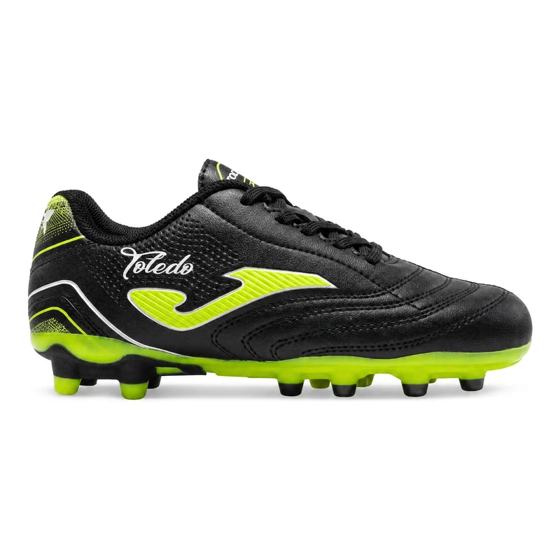 Scarpa da Calcio Bambino Joma Toledo Jr 26 Terreni Compatti FG Nero Lime 33