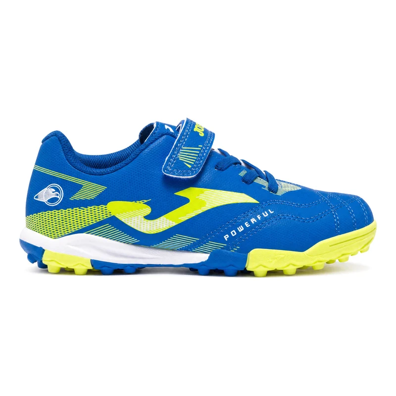 Scarpa da Calcio Bambino Joma Powerful Jr 26 Terreni Sintetici Turf Blu Giallo 32