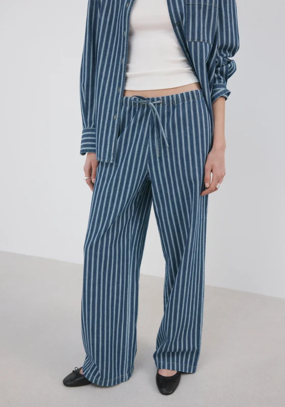 Striped Jeans - Blue Medium Blue / L