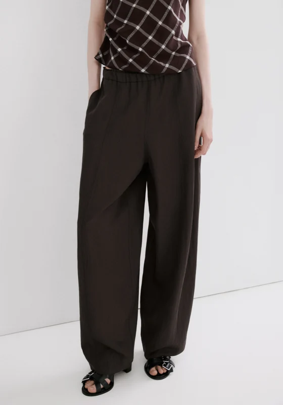 Mid Rise Lyocell Trousers - Purple Medium Purple / M