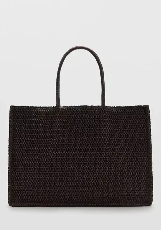Harper Natural Fibre Tote Bag - Brown Dark Brown / One Size