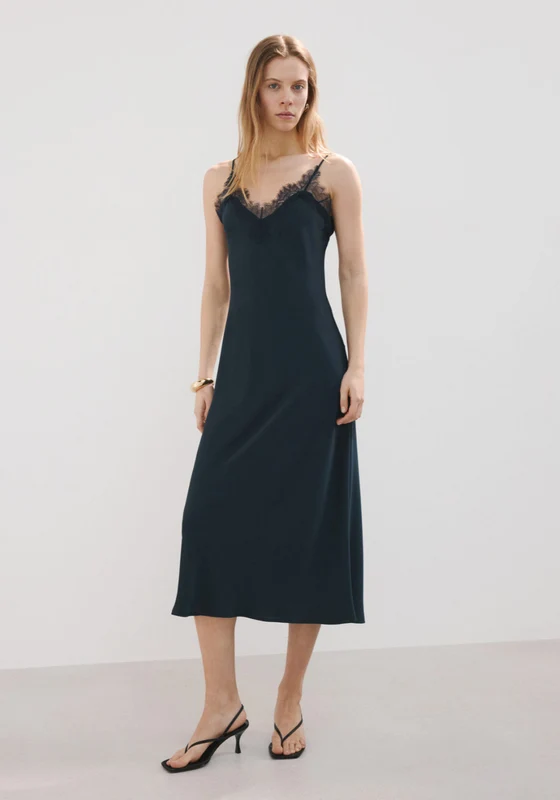 Satin Camisole Dress - Blue Navy / XS