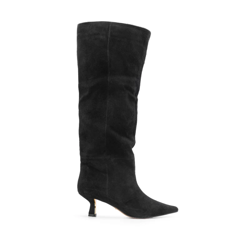 Bota Cano Alto Mulher Camurça Preto 38